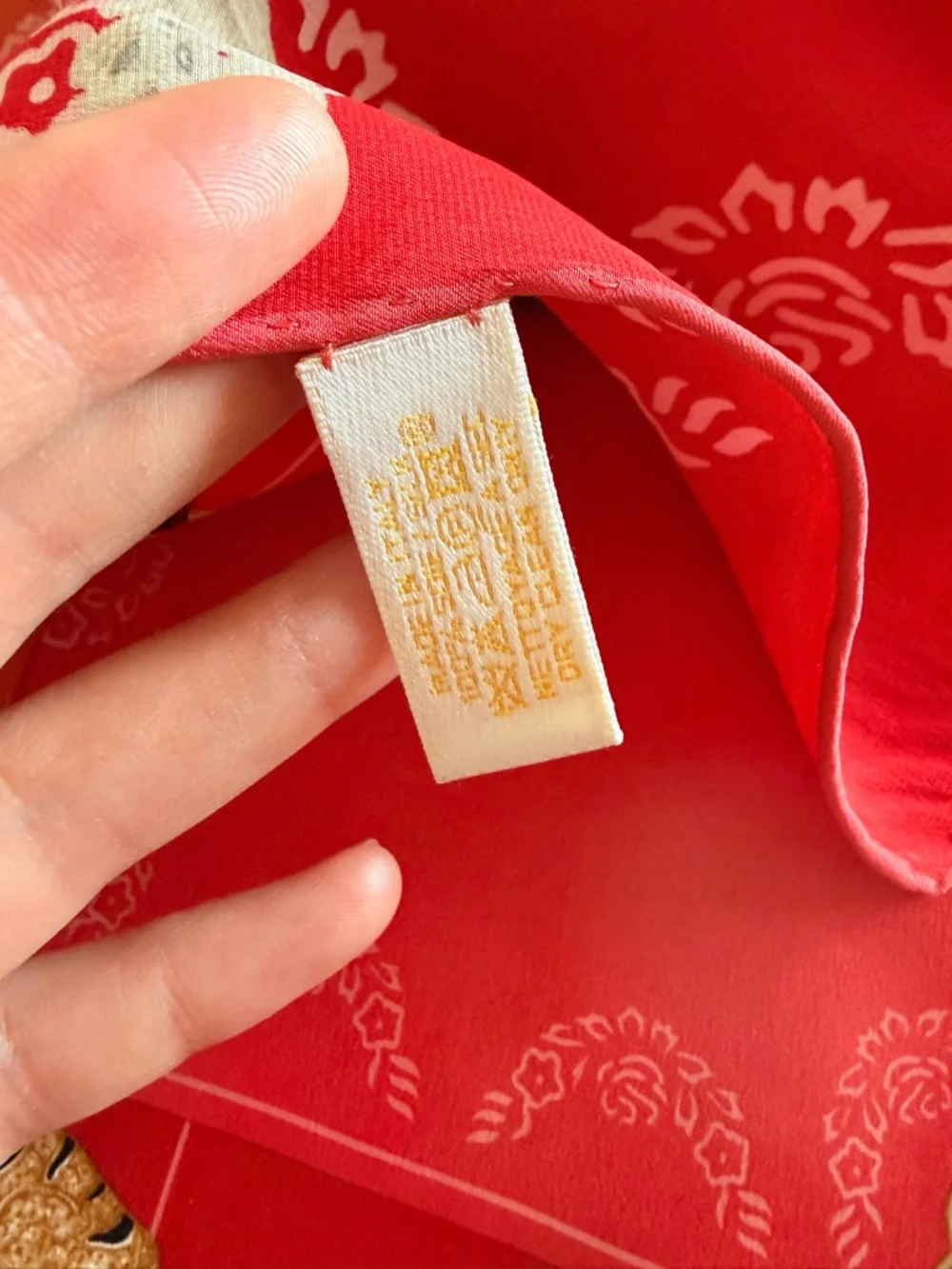 Cartier Silk Scarf Red Jewel Print